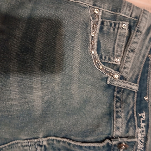 Rhinestone NWT Platinum Plush ✨️ Jeans. 13 - Picture 7 of 9